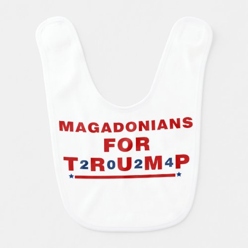 Magadonians For Trump 2024 Red Blue Star Baby Bib