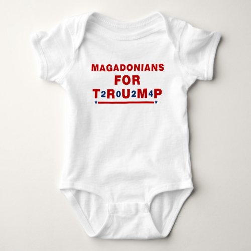 Magadonians For Trump 2024 Red Blue Star Baby Bodysuit