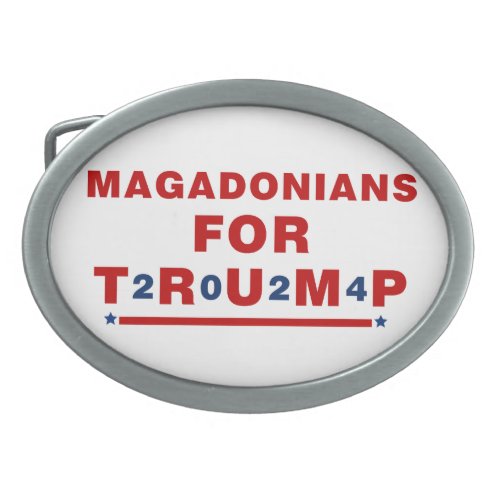 Magadonians For Trump 2024 Red Blue Star Belt Buckle