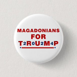 Magadonians For Trump 2024 Red Blue Star Button