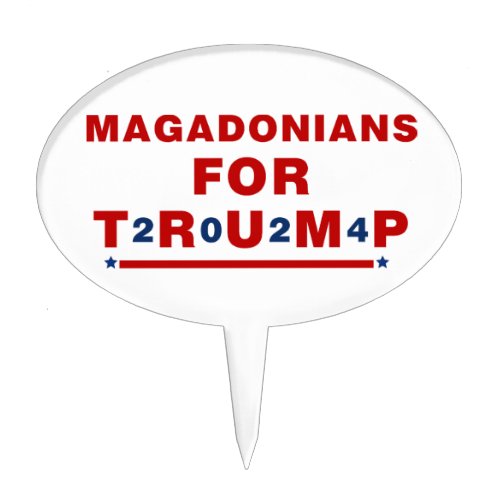 Magadonians For Trump 2024 Red Blue Star Cake Topper