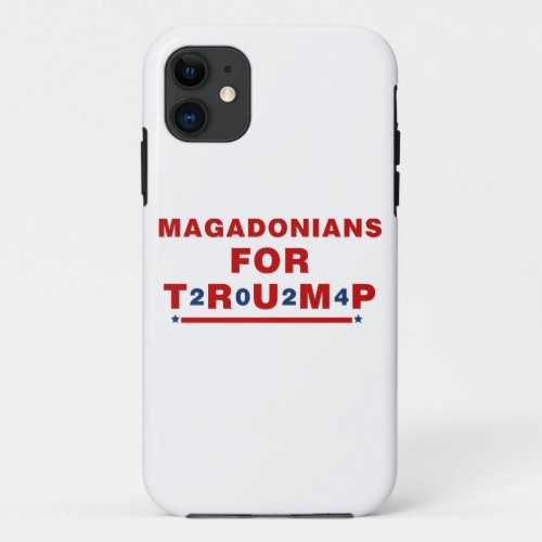 Magadonians For Trump 2024 Red Blue Star iPhone 11 Case