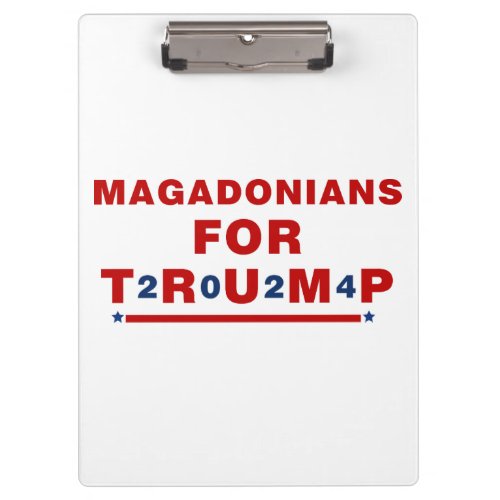 Magadonians For Trump 2024 Red Blue Star Clipboard