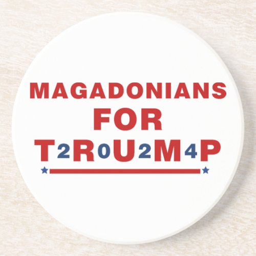 Magadonians For Trump 2024 Red Blue Star Coaster