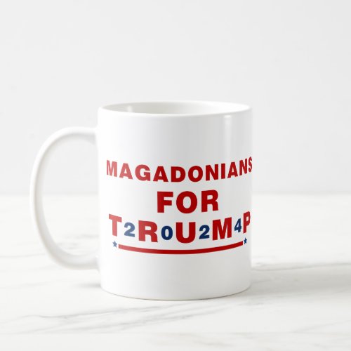Magadonians For Trump 2024 Red Blue Star Coffee Mug