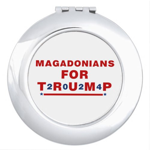 Magadonians For Trump 2024 Red Blue Star Compact Mirror