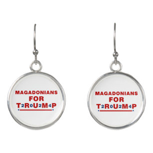 Magadonians For Trump 2024 Red Blue Star Earrings