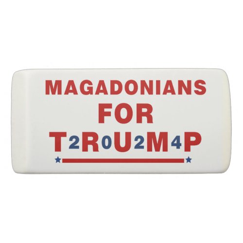 Magadonians For Trump 2024 Red Blue Star Eraser