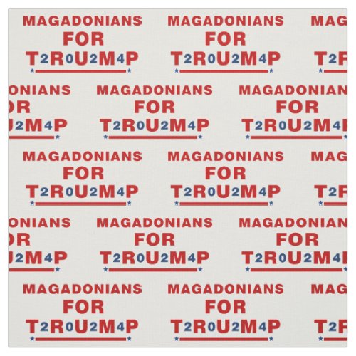 Magadonians For Trump 2024 Red Blue Star Fabric