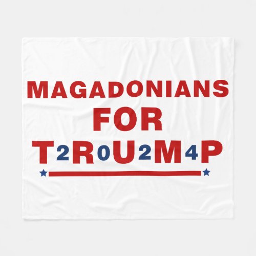 Magadonians For Trump 2024 Red Blue Star Fleece Blanket