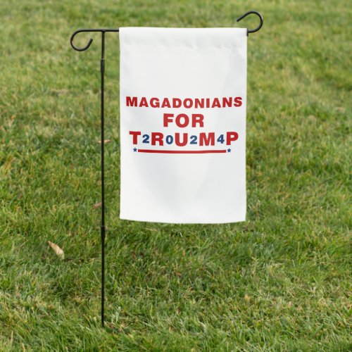 Magadonians For Trump 2024 Red Blue Star Garden Flag