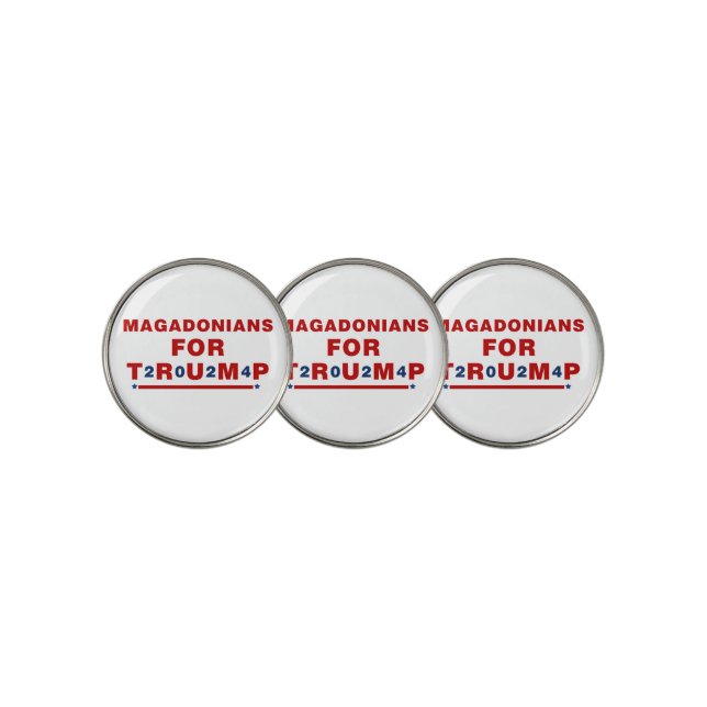 Magadonians For Trump 2024 Red Blue Star Golf Ball Marker (3 Up)