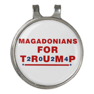 Magadonians For Trump 2024 Red Blue Star Golf Hat Clip