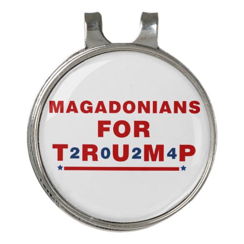 Magadonians For Trump 2024 Red Blue Star Golf Hat Clip