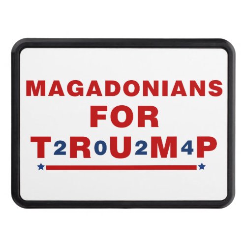 Magadonians For Trump 2024 Red Blue Star Hitch Cover