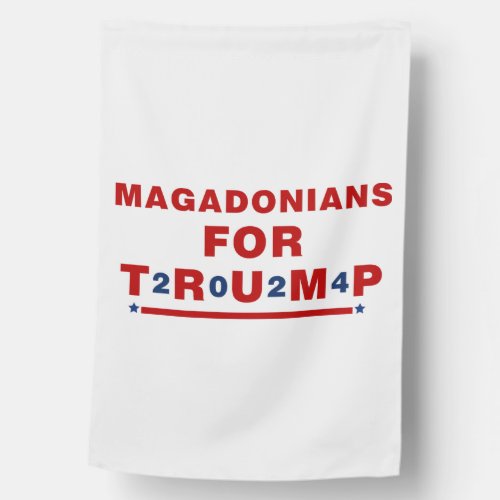 Magadonians For Trump 2024 Red Blue Star House Flag