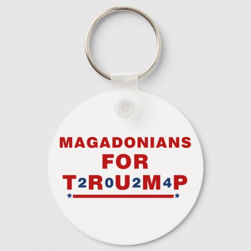Magadonians For Trump 2024 Red Blue Star Keychain