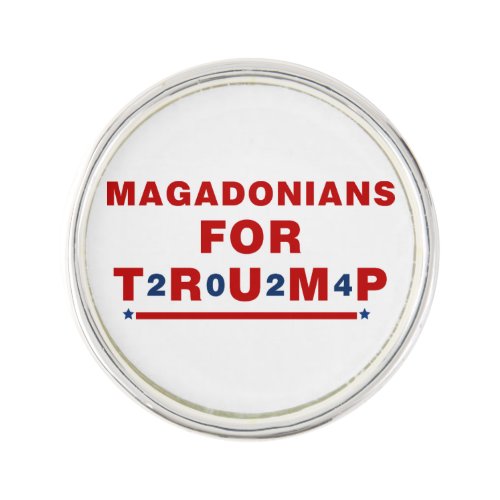 Magadonians For Trump 2024 Red Blue Star Lapel Pin