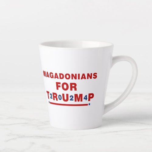 Magadonians For Trump 2024 Red Blue Star Latte Mug