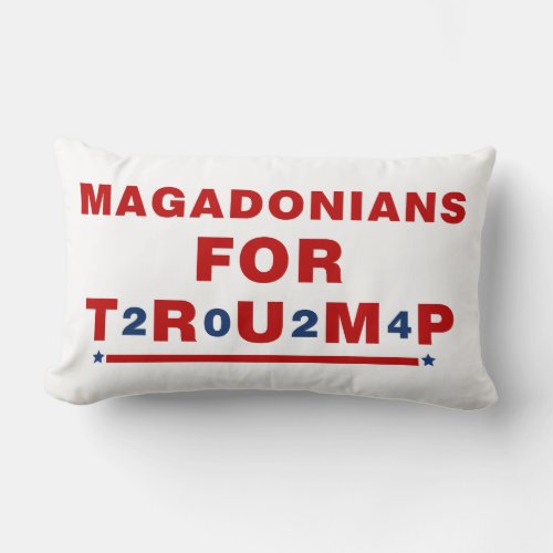 Magadonians For Trump 2024 Red Blue Star Lumbar Pillow