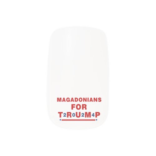 Magadonians For Trump 2024 Red Blue Star Minx Nail Art