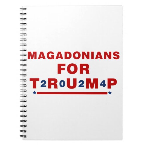 Magadonians For Trump 2024 Red Blue Star Notebook