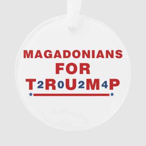 Magadonians For Trump 2024 Red Blue Star Ornament