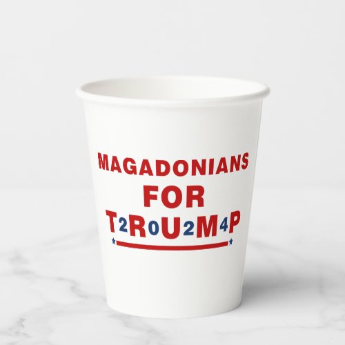 Magadonians For Trump 2024 Red Blue Star Paper Cups