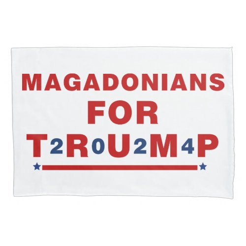 Magadonians For Trump 2024 Red Blue Star Pillow Case