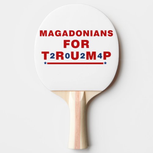 Magadonians For Trump 2024 Red Blue Star Ping Pong Paddle