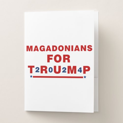 Magadonians For Trump 2024 Red Blue Star Pocket Folder