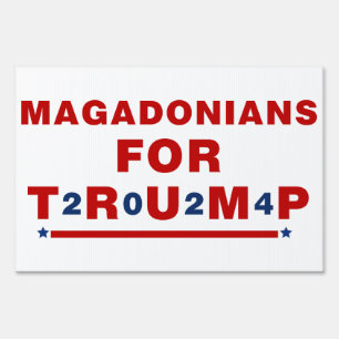 Magadonians For Trump 2024 Red Blue Star Sign
