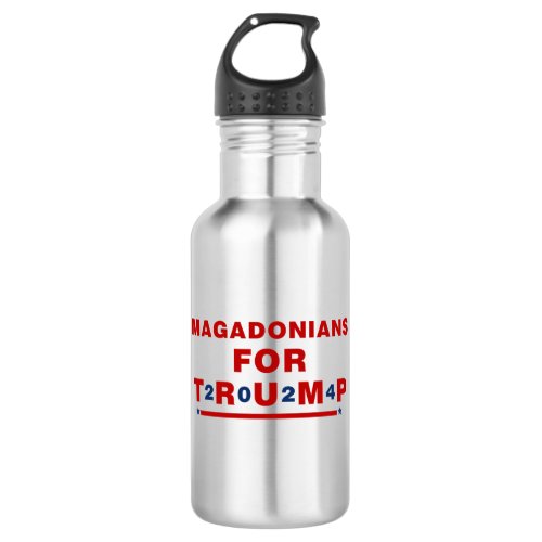 Magadonians For Trump 2024 Red Blue Star Stainless Steel Water Bottle