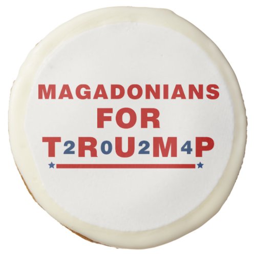 Magadonians For Trump 2024 Red Blue Star Sugar Cookie
