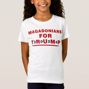 Magadonians For Trump 2024 Red Blue Star T-Shirt