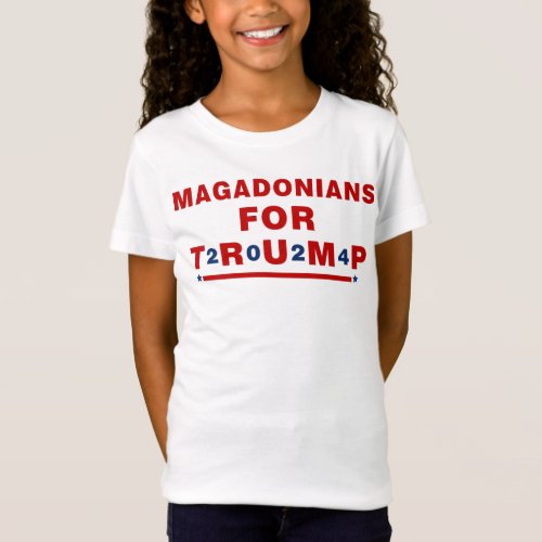 Magadonians For Trump 2024 Red Blue Star T_Shirt