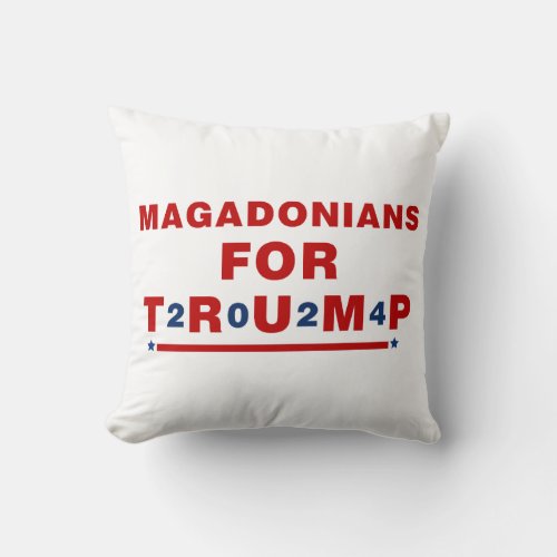 Magadonians For Trump 2024 Red Blue Star Throw Pillow