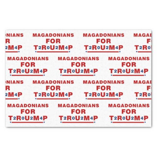 Magadonians For Trump 2024 Red Blue Star Tissue Paper