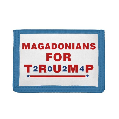 Magadonians For Trump 2024 Red Blue Star Trifold Wallet
