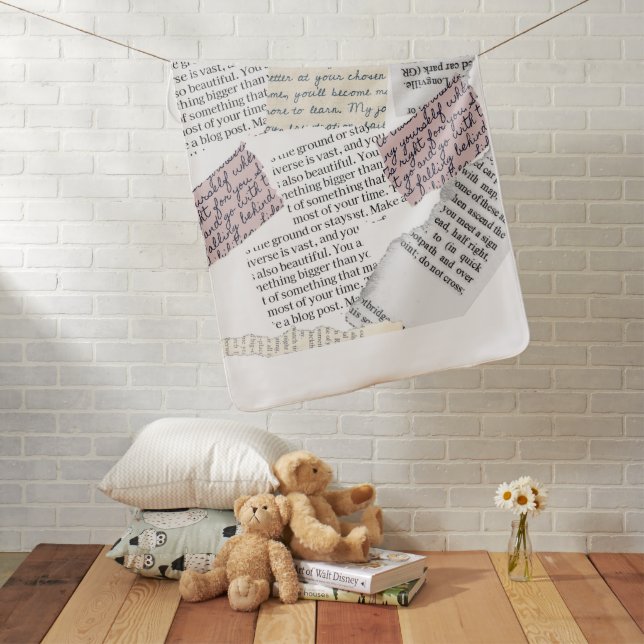 Magazine Aesthetic – Retro Editorial Style Baby Blanket (In Situ)