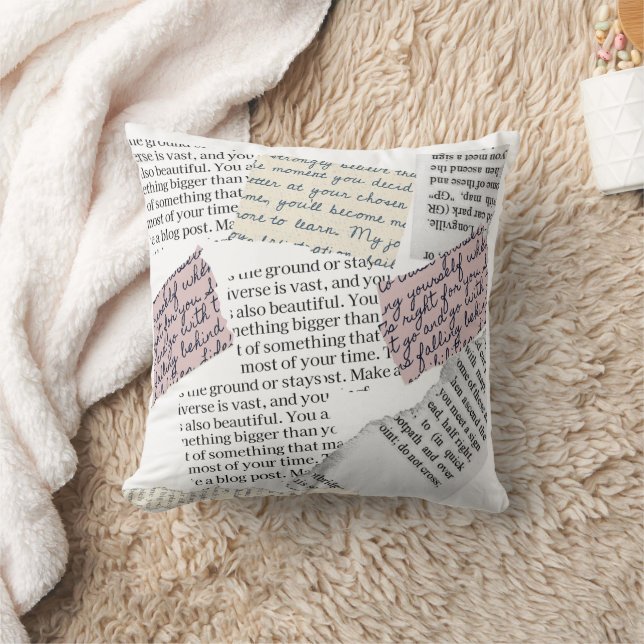 Magazine Aesthetic – Retro Editorial Style Throw Pillow (Blanket)