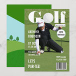Magazine Celebrity Golf Birthday Party photo Invitation