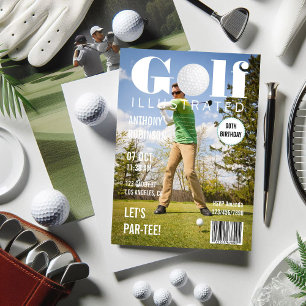 Magazine Celebrity Golf Birthday Party Photo Invitation