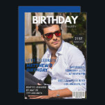 Magazine Cover 21st Birthday Invite – Navy Men’s<br><div class="desc">Celebrate a stylish 21st birthday with this printable magazine‑cover invitation. The deep‑navy layout is designed especially for men and includes a placeholder photo that you can replace with your own image. Fully editable,  high‑resolution and ready to download for a sleek birthday party.</div>