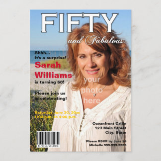 Magazine Cover 50th Birthday Party Invitation