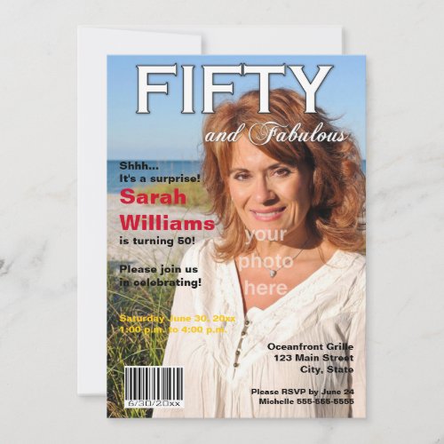 Magazine Cover 50th Birthday Party Invitation