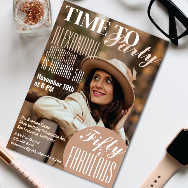 Magazine Cover 50th Birthday Party Invitation (Creator Uploaded)