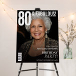 Magazine Cover 80th Birthday Welcome Sign<br><div class="desc">Magazine Cover 80th Birthday Welcome Sign. Celebrate in style with this glamorous 80th birthday invitation designed in a chic magazine-cover style. Featuring bold typography, photo-forward layout, and luxe details, it’s the perfect way to set the tone for a fashionable and unforgettable milestone party. Personalize with your own photo and event...</div>