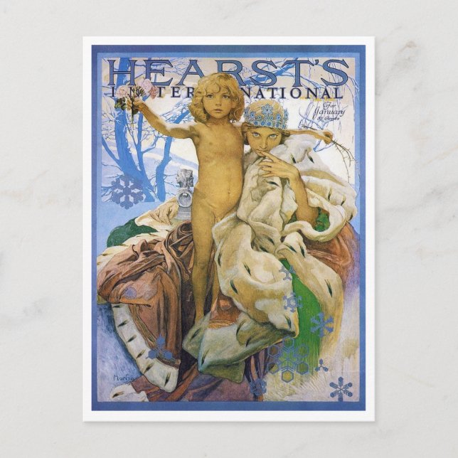Magazine Cover, Alphonse Mucha Postcard (Front)