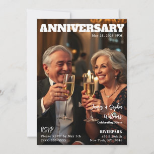 Magazine Cover Anniversary Invitation